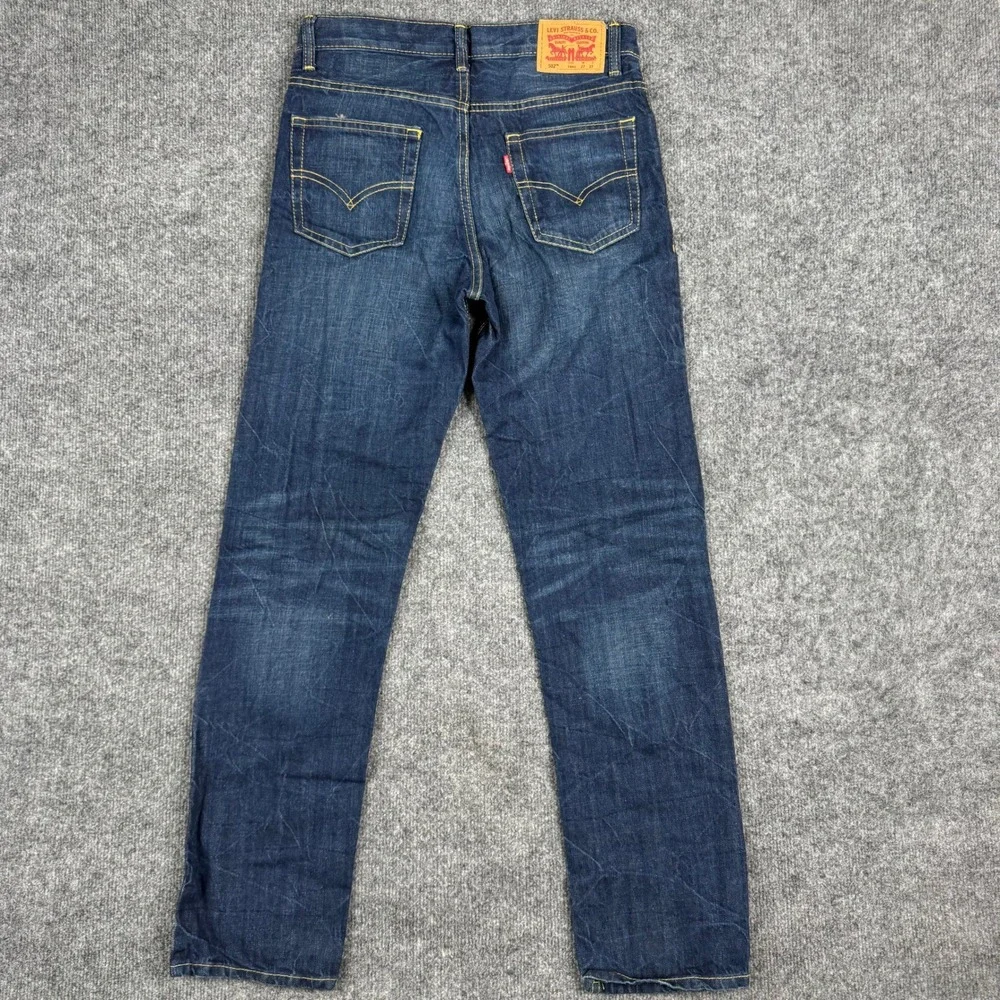 Levi's Jeans Boys Size 14 REG Blue 502 Regular Taper Distressed Cotton Denim